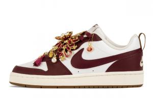 Nike Низкие женские кроссовки Court Borough, белые, красные