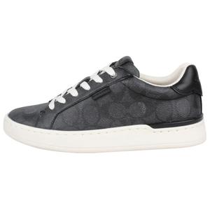 Кожаные кроссовки с принтом логотипа COACH, черные