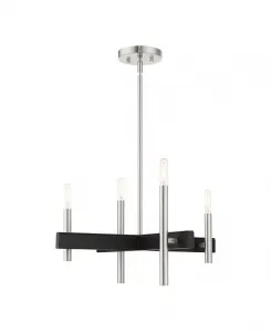 Дания люстра на 4 лампы Livex, silver-tone