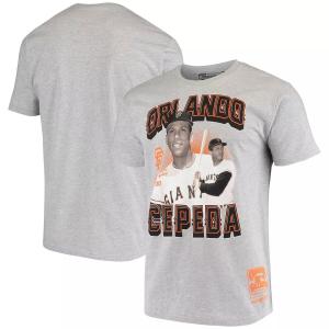 Мужская серая футболка Mitchell & Ness Orlando Cepeda San Francisco Giants с именем и номером