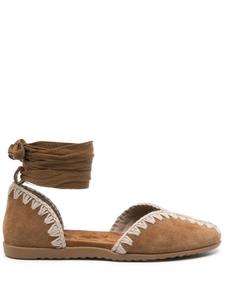 Замшевые балетки Mou, коричневый