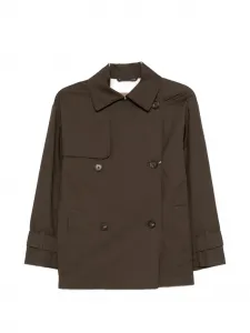 Двубортное пальто с нашивкой-логотипом MAX MARA, зеленый