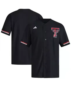 Мужская бейсбольная реплика футболки Texas Tech Red Raiders черного цвета adidas