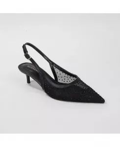 Туфли-слипы Frida из сетчатой ​​ткани со стразами BERNESS, черный