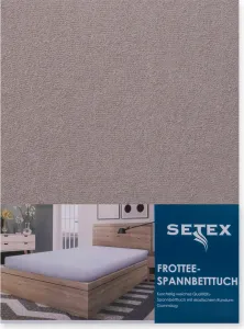 Простыня на резинке Setex махровая 140-160 x 200 см, серо-коричневая, однотонная, махровая ткань Traumschloss