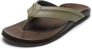 Мужские кожаные пляжные сандалии OLUKAI Hiapo, выполненные из качественных материалов, легкие и прочные, обеспечивают комфорт и поддержку на весь день, Clay/Mustang