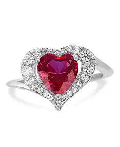 Женское кольцо в форме сердца из стерлингового серебра Macy'S, ruby