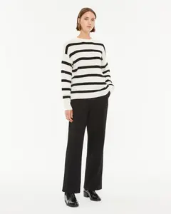 Женские широкие брюки из трикотажа с эластичным поясом Paz Torras, черный