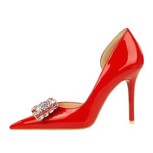 QITUMAUL Красные женские туфли на тонком каблуке 10,5 см, цвет Red[Heel Height 10.5cm]