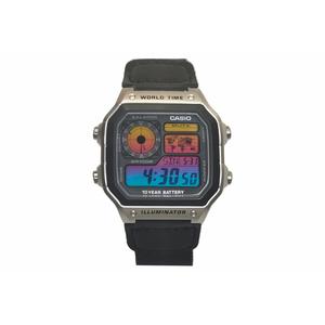 CASIO Часы Unisex YOUTH Black Watch, Rainbow Steel Block Wrist Brace Black