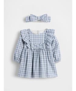 (K) Комплект из фланелевого платья с лентами (для малышей)