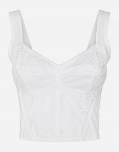 Корсет-бюстье shaper из кружева и жаккарда Dolce & Gabbana, белый