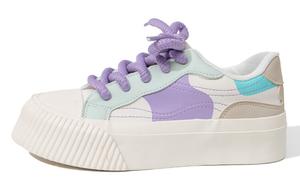 Кеды, скейтборд обувь женская низкая рис / светло-зеленый / фиолетовый Feiyue