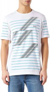 Белая футболка с коротким рукавом с круглым вырезом Hugo Boss, белый