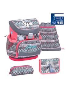 Belmil Набор из 4 предметов: школьная сумка Horse Aruba Blue серого цвета - (В)36 x (Ш)28 x (Г)17 см