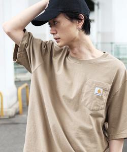 Футболка с коротким рукавом, большим нагрудным карманом и логотипом Carhartt, бежевая