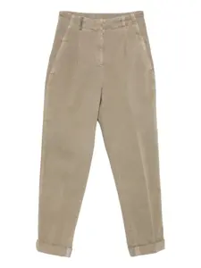 Брюки с манжетами и складками Peserico, зеленый