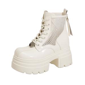 Milan love song Короткие ботинки Мартин 10 см женские бежевые, цвет Beige