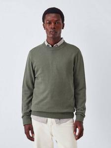 Хлопковый джемпер с кашемиром с круглым вырезом John Lewis, Seal Grey