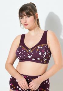 Бюстгальтер Ulla Popken POLKA DOT RELIEF, Grape Red/Purple