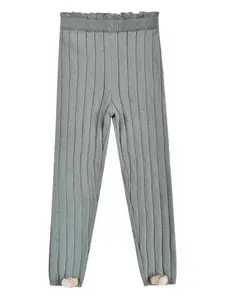 Рифленые леггинсы Moldavia с отделкой из помпонов Louise Misha Kids, синий