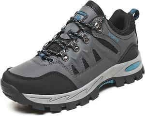 Мужские туристические ботинки на шнуровке, водонепроницаемые, противоскользящие, легкие походные кроссовки для активного отдыха, дышащие и удобные спортивные обувь для мужчин Generic, серый
