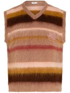 ETRO джемпер без рукавов с вышитым логотипом, нейтральный цвет