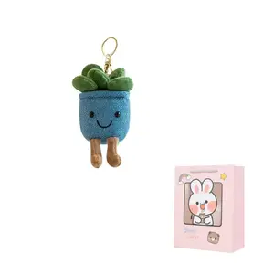 Милый подвесной плюшевый цветочный суккулент в горшочке с куклой, высота 15см CHONGRONGLIANYU, синий