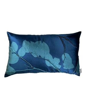 Подушка Aviva Stanoff Azure Lemon Leaf Signature Velvet Collection, 12 x 20 дюймов, синий