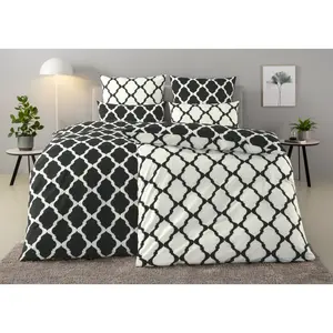 Двустороннее постельное белье для дома «Альба в размере. 135x200 или 155x220 см", постельное белье двустороннего вида, разного качества, хлопок Home Affaire, черный