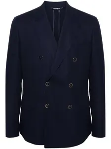 Двубортный пиджак из вирджинской шерсти DOLCE & GABBANA, синий