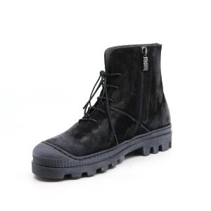 Черные замшевые ботинки на шнуровке Lofina, черный