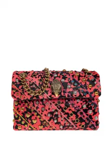 Сумка-шоппер с леопардовым принтом Kurt Geiger London, красный
