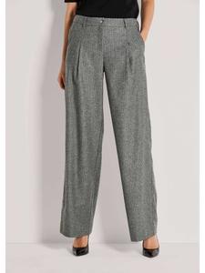 MADELEINE Фланелевые брюки с широкими штанинами свинцово-серого / кремового / меланжевого цвета