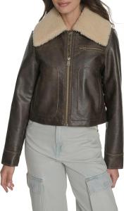 Женская куртка-авиатор Levi's из искусственной кожи, коричневый