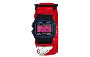 CASIO Мужские часы Retrofit Series с кварцевым механизмом и нейлоновым ремешком, черный циферблат
