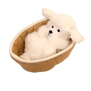 Плюшевая кукла с плетеной корзиной высота 21см OLOEY, белый