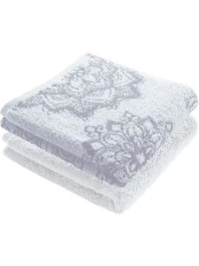 Erwin Müller Набор из двух махровых жаккардовых банных полотенец Bühl белого цвета