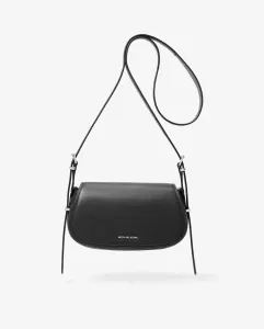 Женская кожаная сумка через плечо с серебристыми деталями Michael Michael Kors, черный