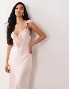 Платье макси с кружевом и розовыми лепестками Bardot Ivy