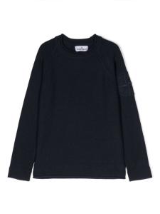 Stone Island Junior джемпер с круглым вырезом и логотипом Compass, синий