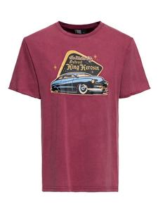 Футболка King Kerosin Detroit Greaser бордового цвета King Kerosin