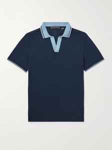 Рубашка-поло из пике в полоску с логотипом G/FORE Golf MR P., темно-синий