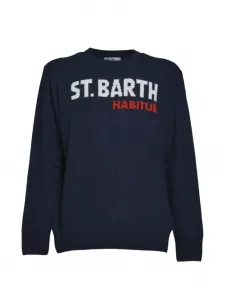 Свитер Habitué с круглым вырезом Mc2 Saint Barth Kids, синий