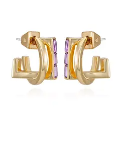 Золотистые квадратные серьги-кольца Vince Camuto, gold