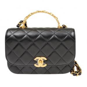 Кожаный клатч с пайетками и ремешком, миниатюрная женская сумка через плечо, черный CHANEL