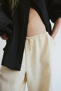 Брюки из смесового льна H&M, желтый