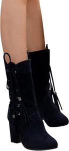 Женские сапоги ZBYY до середины голени с каблуком, сексуальные заостренные носки, шнуровка, высокие массивные каблуки, удобные вечерние сапоги на каблуке