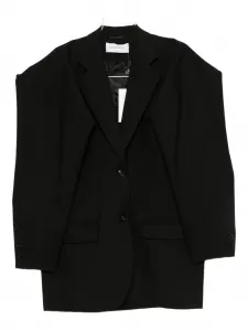 Шерстяной двубортный пиджак Viktor & Rolf, черный