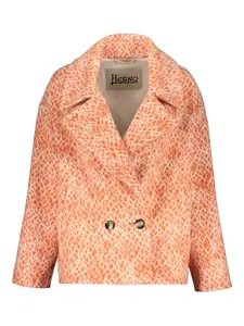 Двубортный жакет с лацканами Herno, оранжевый